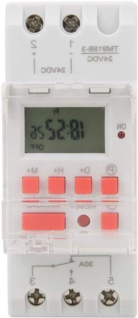 Programmateur électrique 24V 30A sur rail DIN avec écran LCD clair