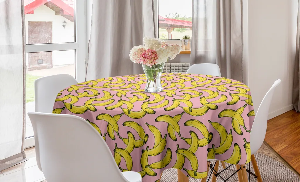 Tovaglia Rotonda 150 cm ABAKUHAUS Fruit Fun Pop - Rosa Senape