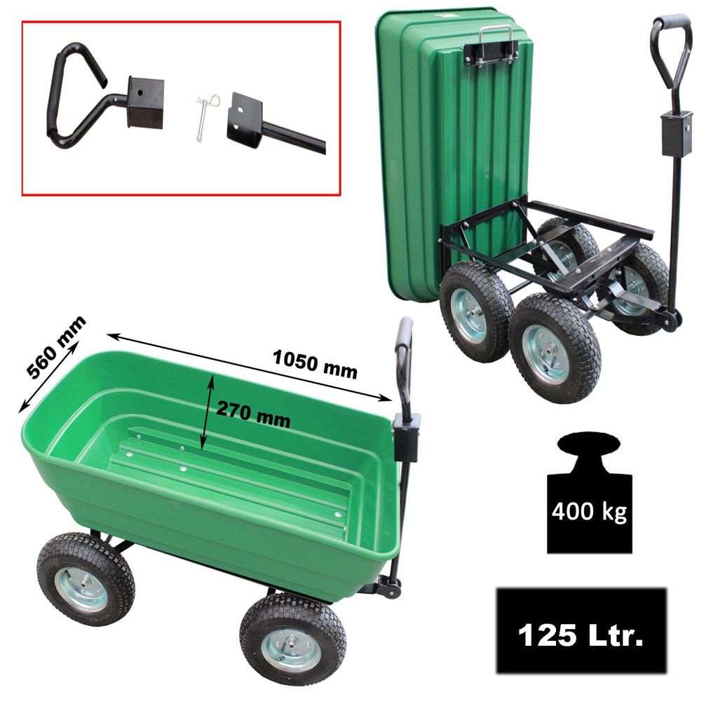 Handwagen bis 550kg Bollerwagen Einsatz grün Transportwagen Gartenwagen 