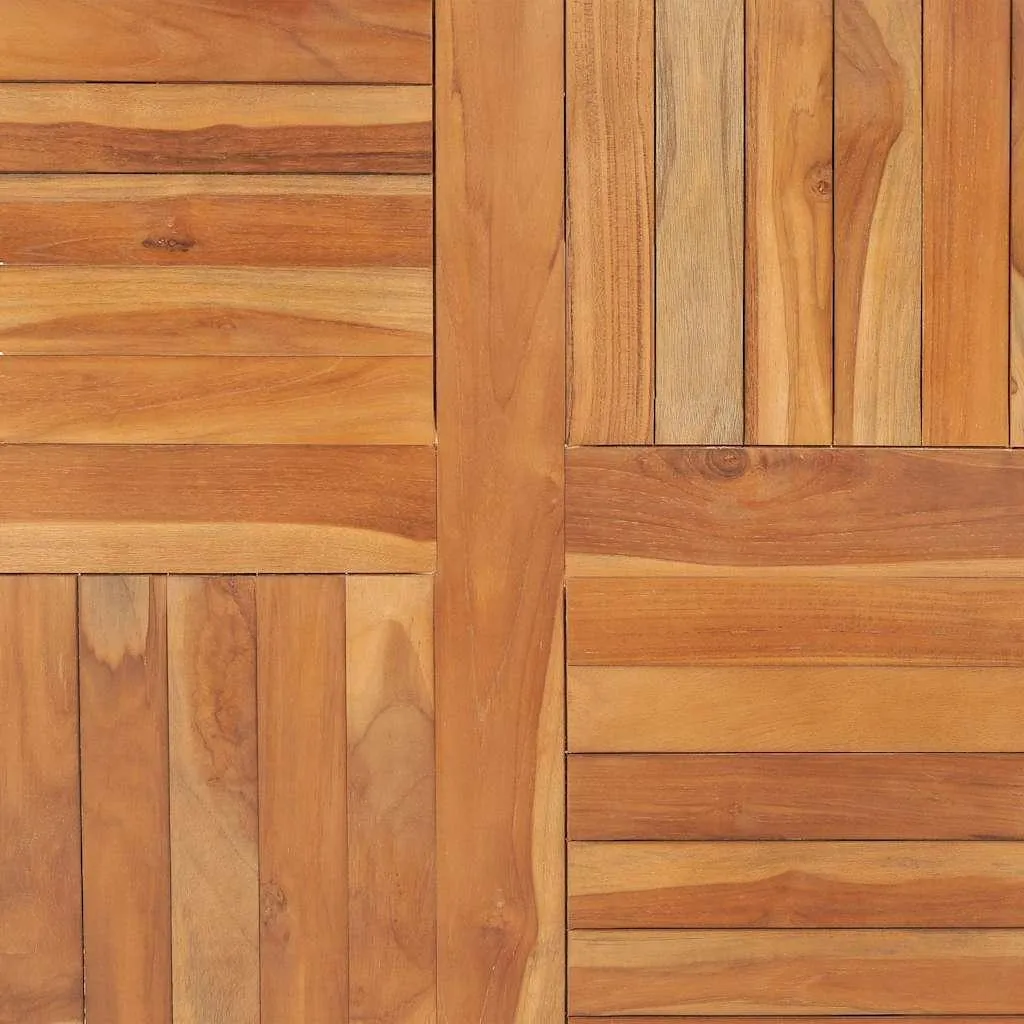Plateau de Table Carré 90x90 cm en Teck Massif Finition Naturelle