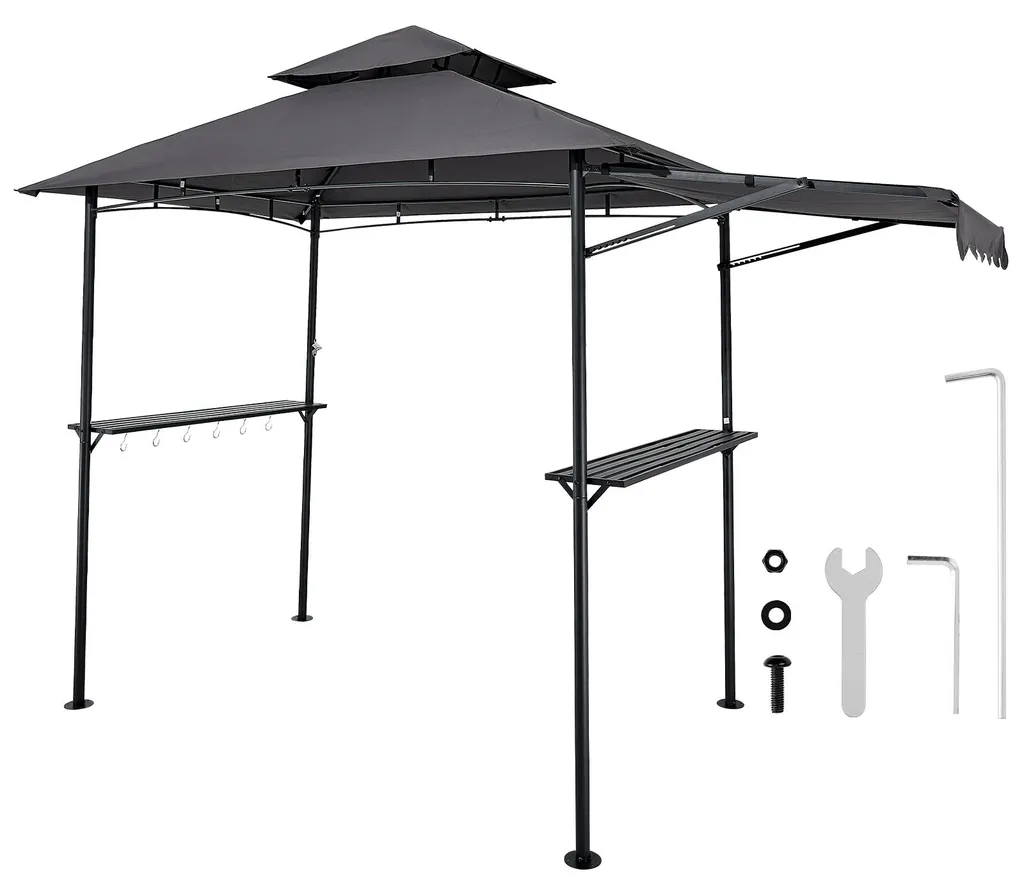 SucceBuy Pavillon Barbecue 243x150cm - Abri de Jardin à Double Toit