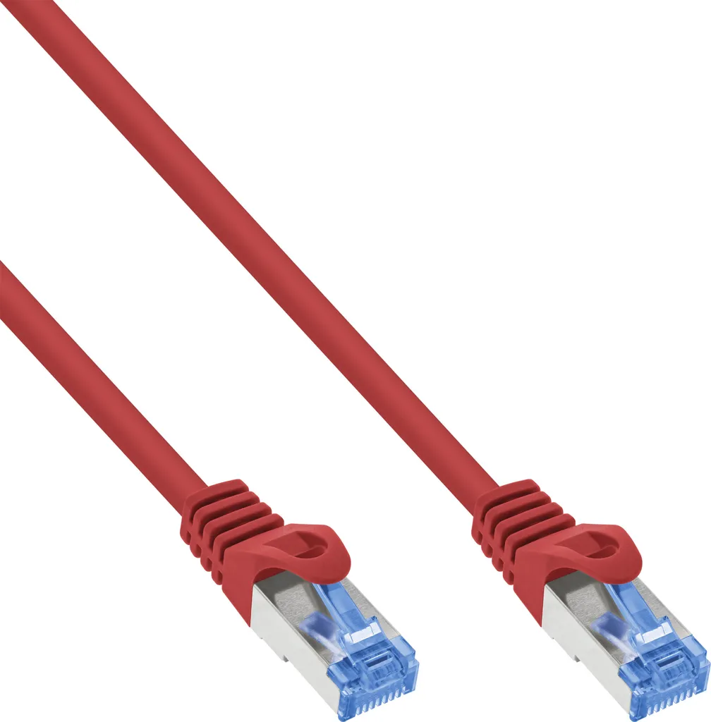 Cavo Rete Rosso Cat.6A S/FTP InLine 0,5m | Alta Flessibilità TPE - 1
