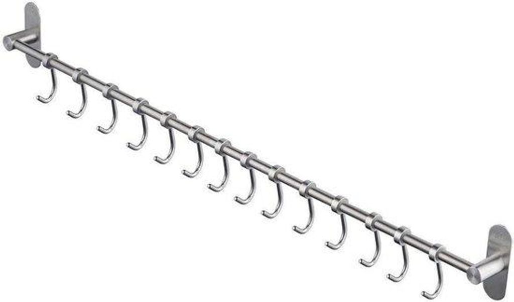 Edelstahl Hakenleiste mit 12 Haken Wandmontage Küche Bad