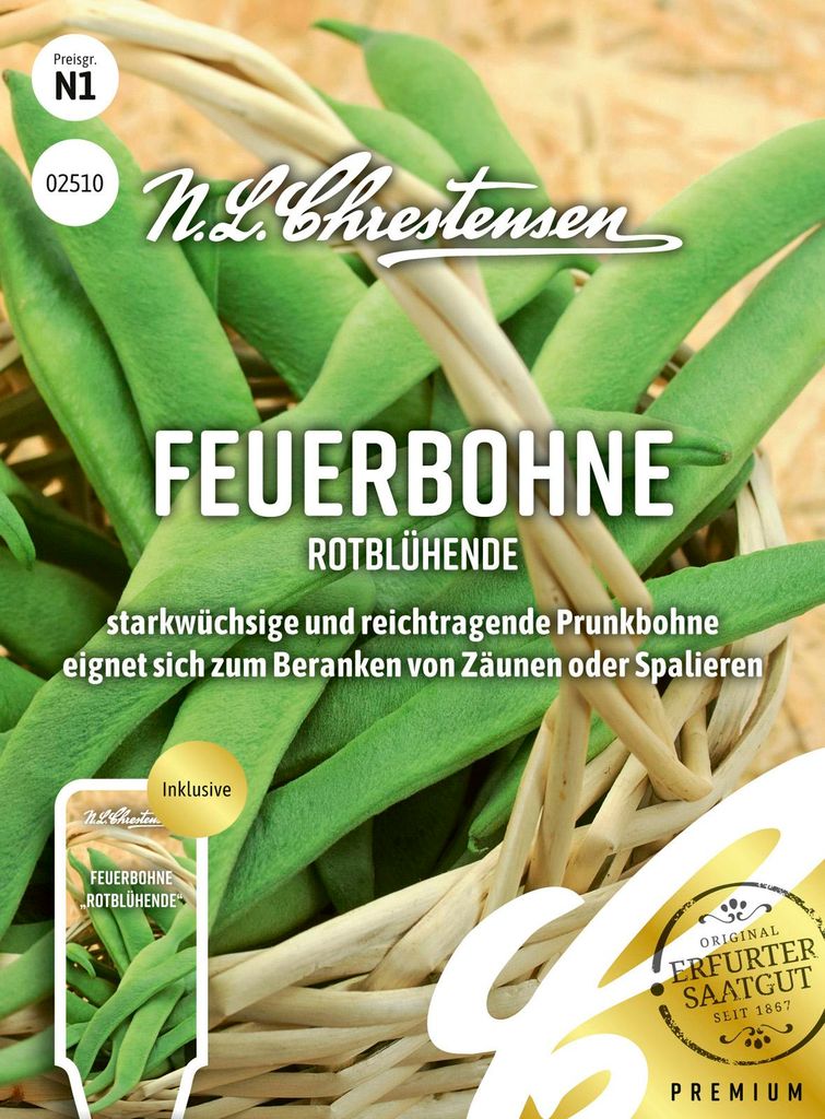 Feuerbohne Rotblühend | Bohnensamen von N.L. Chrestensen Produktbild 