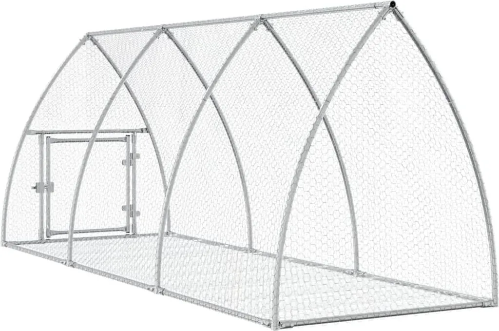 vidaXL Conigliera Silver 300x105x120 cm - Recinto Robusto Acciaio Zincato - 7