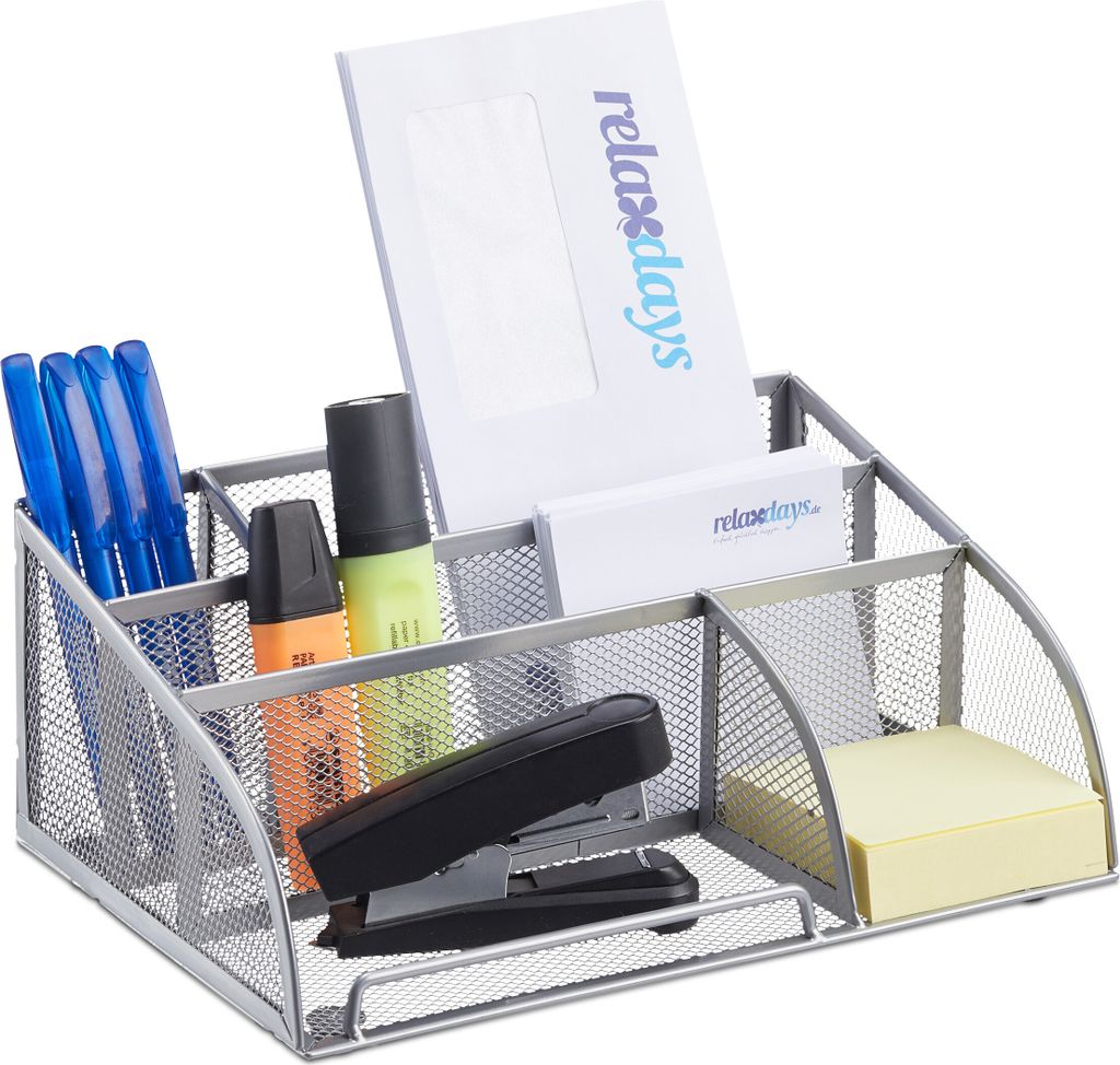 Relaxdays Schreibtischorganizer 5 Ablagen, kleiner Produktbild 