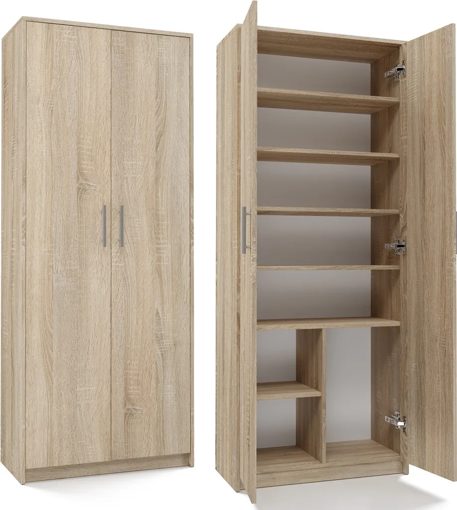 Bibliothèque de bureau RAINER en bois clair - Étagère à rayons moderne