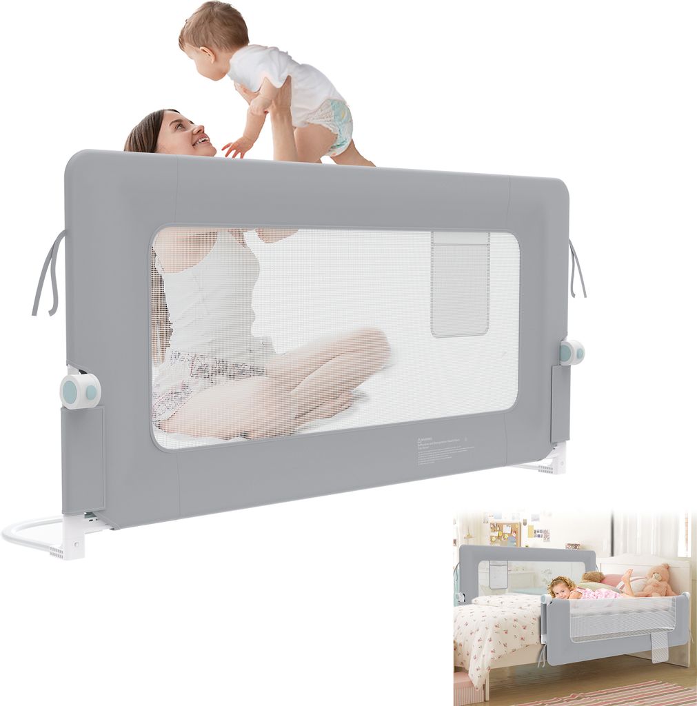 UISEBRT Barrière de lit antichute réglable en hauteur Image du produit 