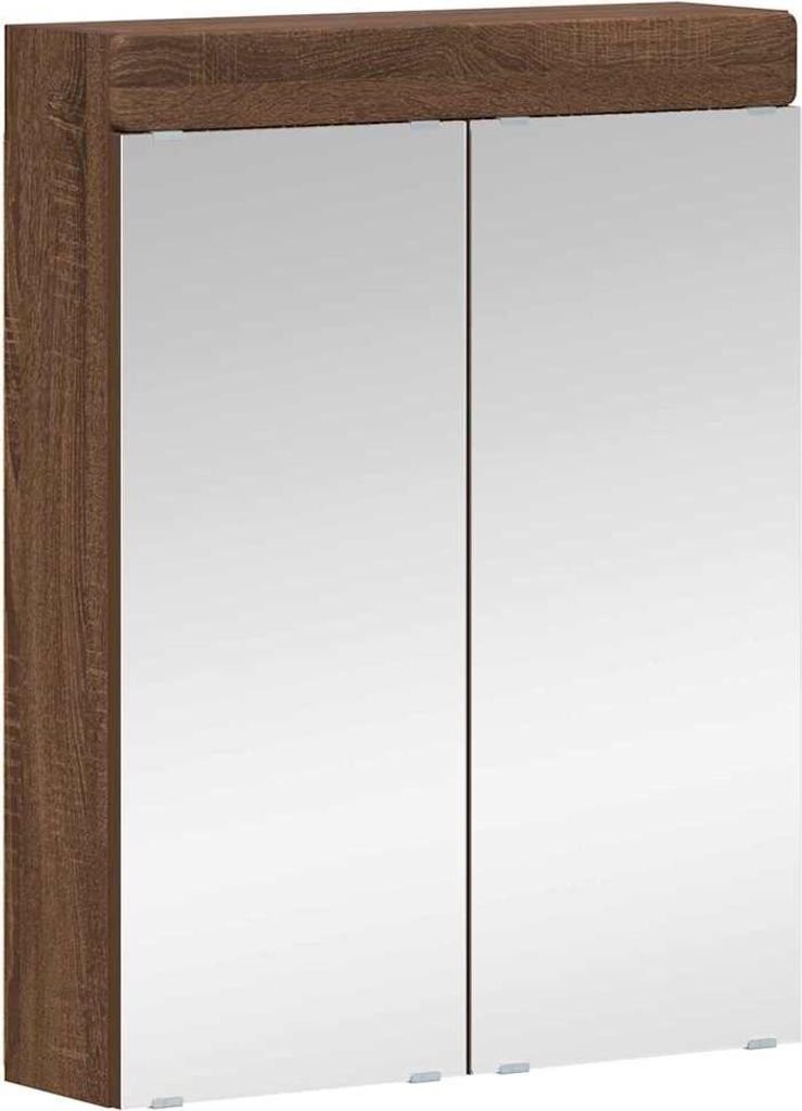 Badezimmerspiegelschrank TULUM Braun Eichen-Optik Holzwerkstoff