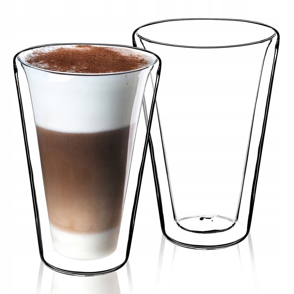 KADAX doppelwandige Glas Tasse "Haga", Thermogläser , Trinkglas für Saft, Tee, Kaffee, 2 Stück, 380 ml