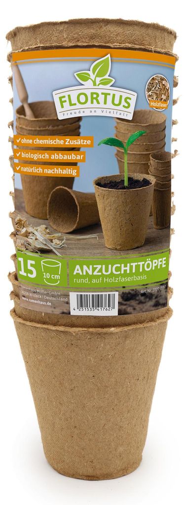 Artikelbild 1 von '10 cm Anzuchttopf rund auf Holzfaser Basis' aus der Kategorie Anzuchttöpfe