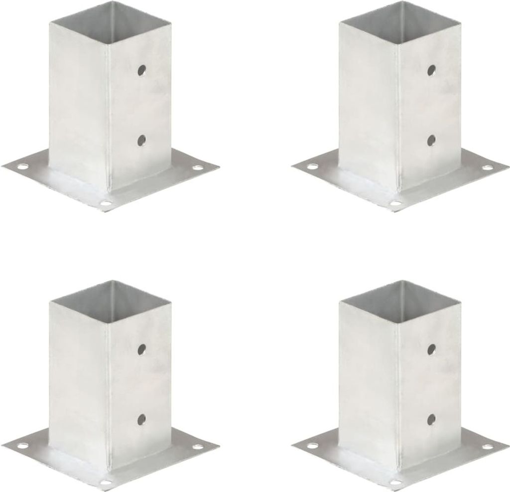 CLORIS Pfostenanker 4 Stk. Verzinktes Metall 81 mm, 3,62 kg