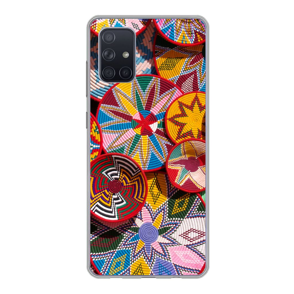 MuchoWow Handyhülle Schutzhülle Hülle für Samsung Galaxy A51 Kreis - Muster - Farben Silikon Softcase Handy Hülle - Schutzabdeckung