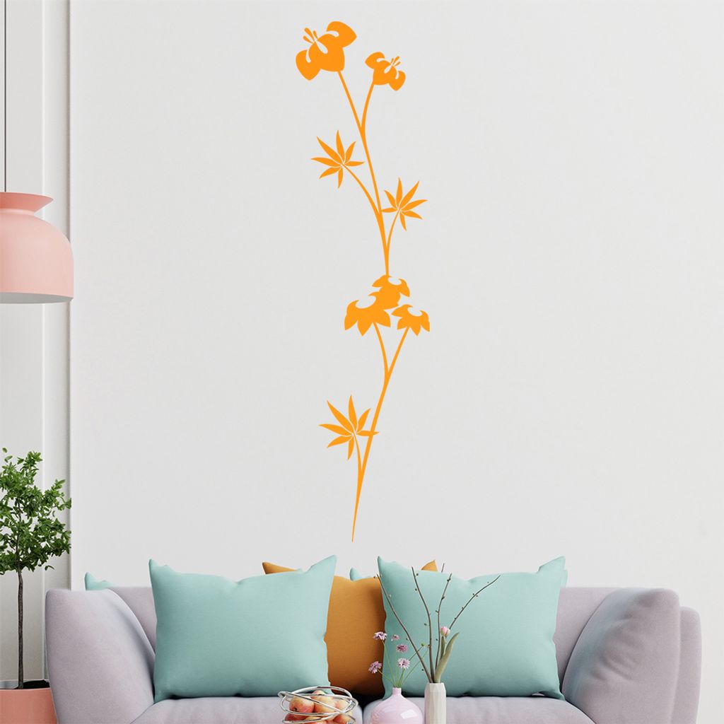 Stern - Blatt Wandtattoo in 6 Größen - Wandaufkleber Wall Sticker - Dekoration, Küche, Wohnzimmer, Schlafzimmer, Badezimmer