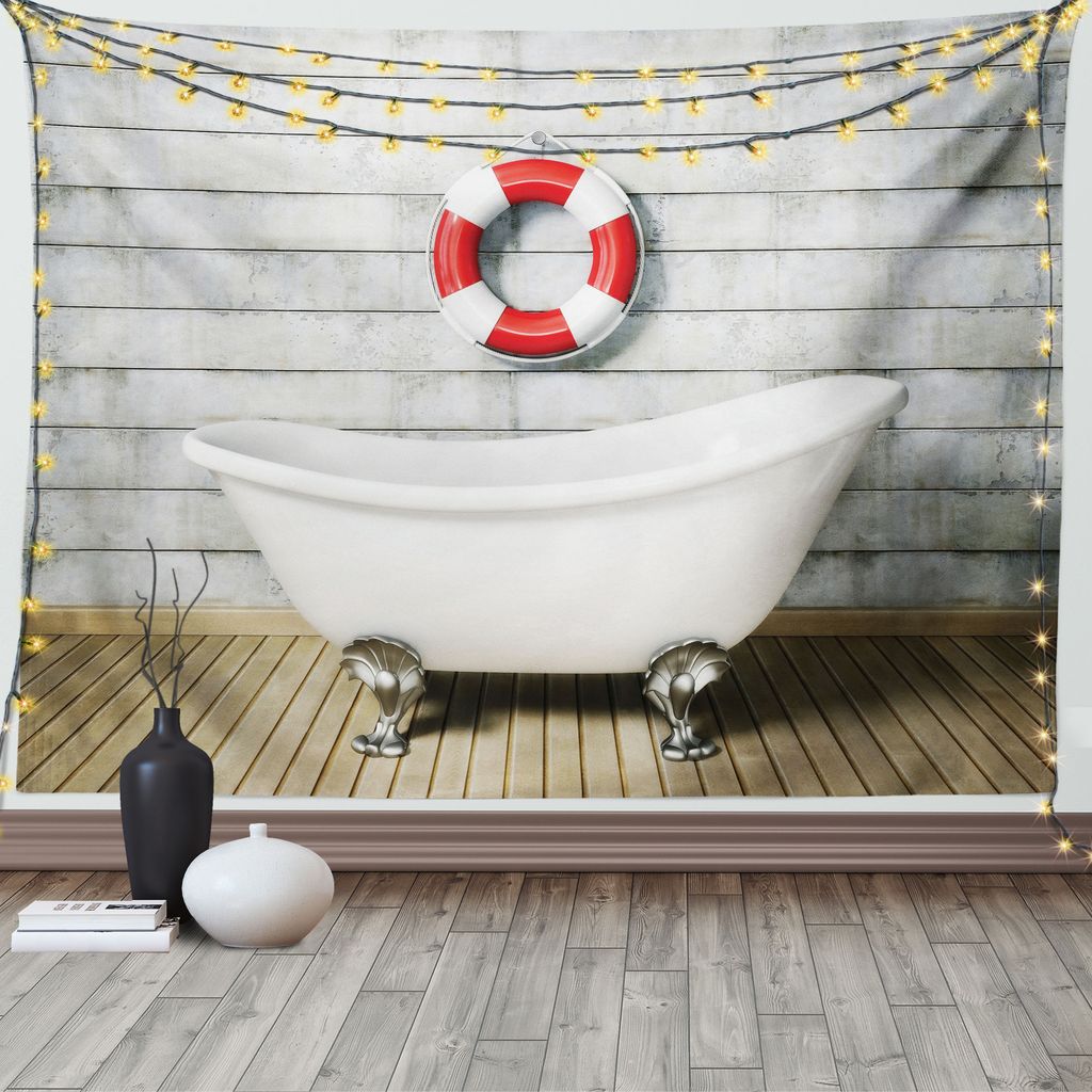 ABAKUHAUS Blumen Wandteppich, Grunge Wall Sailor Bad, Wohnzimmer Schlafzimmer Heim Seidiges Satin Wandteppich, 200 x 150 cm, Weiß Grün Rot