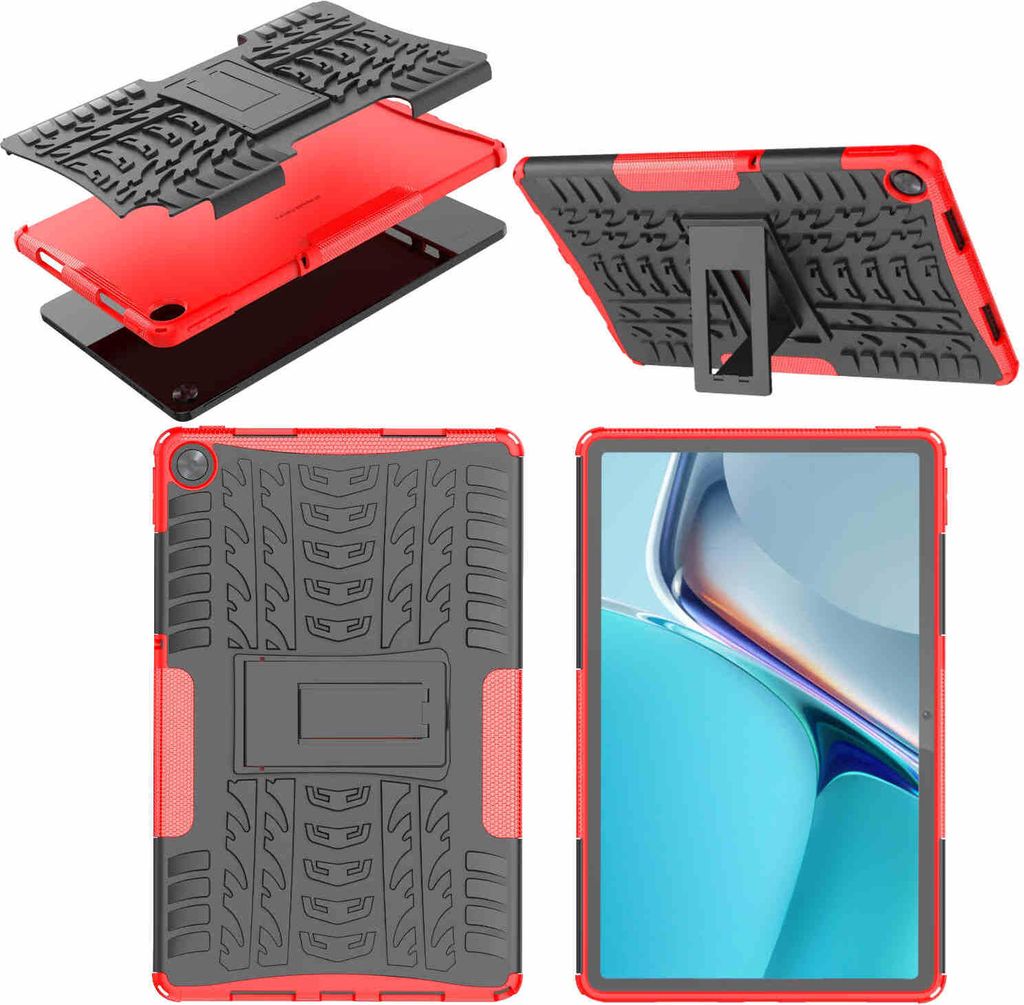 Für Oppo Realme Pad 10.4 Hybrid Rot Tablet Tasche Etuis Hülle Cover Schutz Case