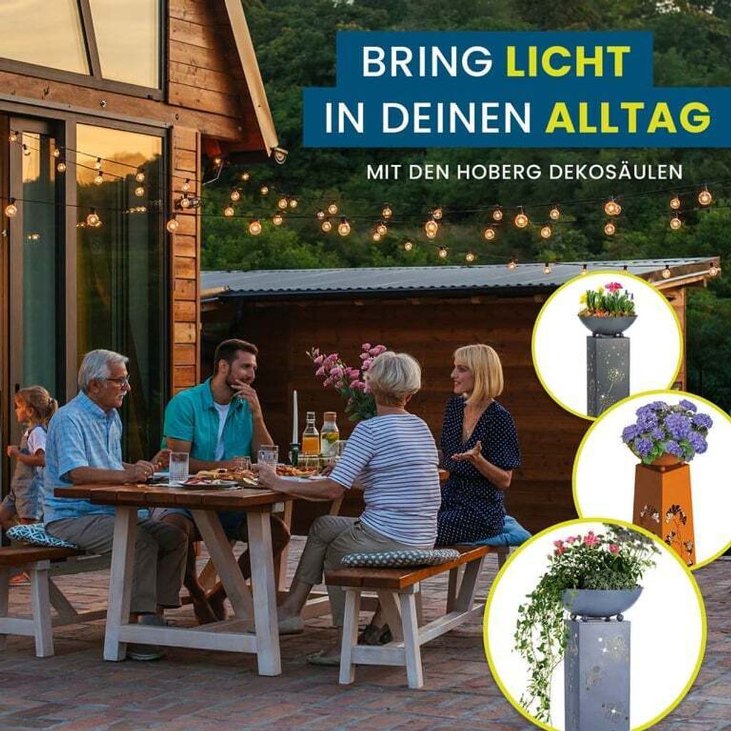 Hoberg LED Pflanzsäule 3D Schmetterling-Design Rost-Optik Produktbild 6