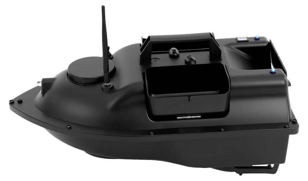 RC Futterboot - Bait Thrower - 500 m Reichweite - 3 Kammern - Nachtlicht - Doppelmotor - 5200 mAh Akku - Schwarz