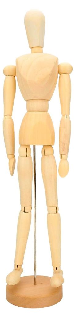 Künstler Holzpuppe Gelenkpuppe Menschliche Figur Zeichnungspuppe mit Sockel, 44 cm