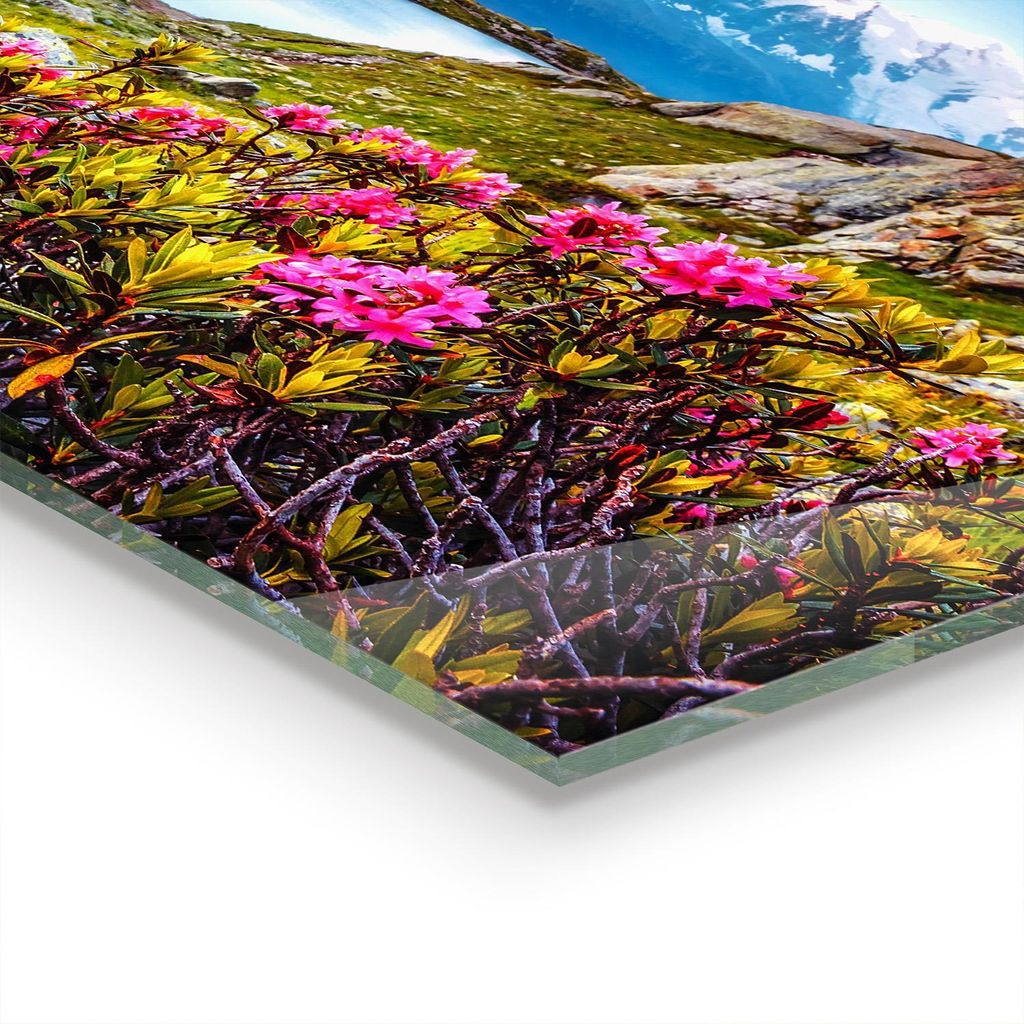 Glasmalerei - dekorative Malerei - moderne Malerei - 140x70 - Glacier Mont Blanc Chamonix