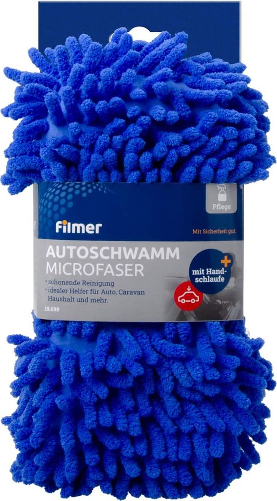 Autoschwamm Microfaser blau 200x110x45mm Kfz Autozubehör Filmer 18698
