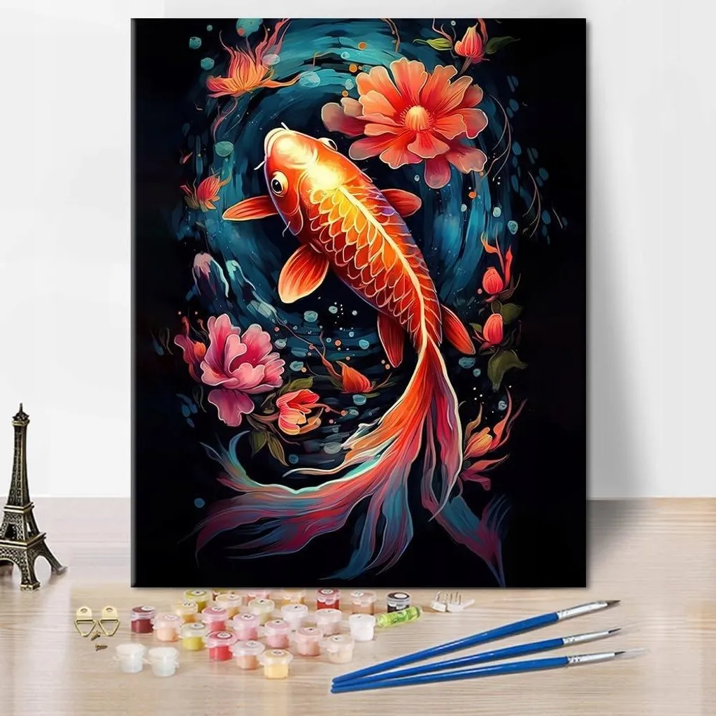 Peinture par numéros Brushme 40x50 Motif Poisson - Kit Complet Créatif