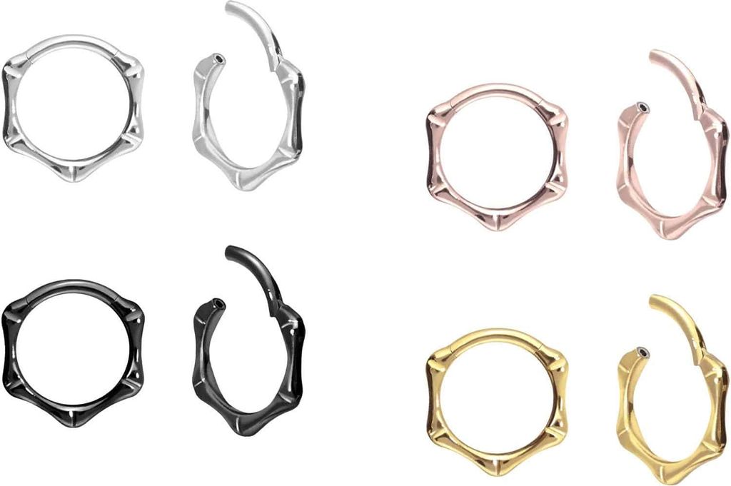 Ohrpiercing, Nasenpiercing, Septum Piercing Titan Segmentring Clicker KNOCHEN