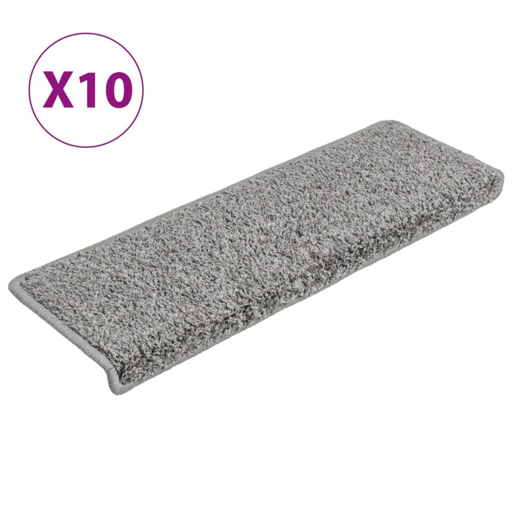vidaXL Stufenmatten 10 Stk. 65x21x4 cm Grau Rechteckiger Rand