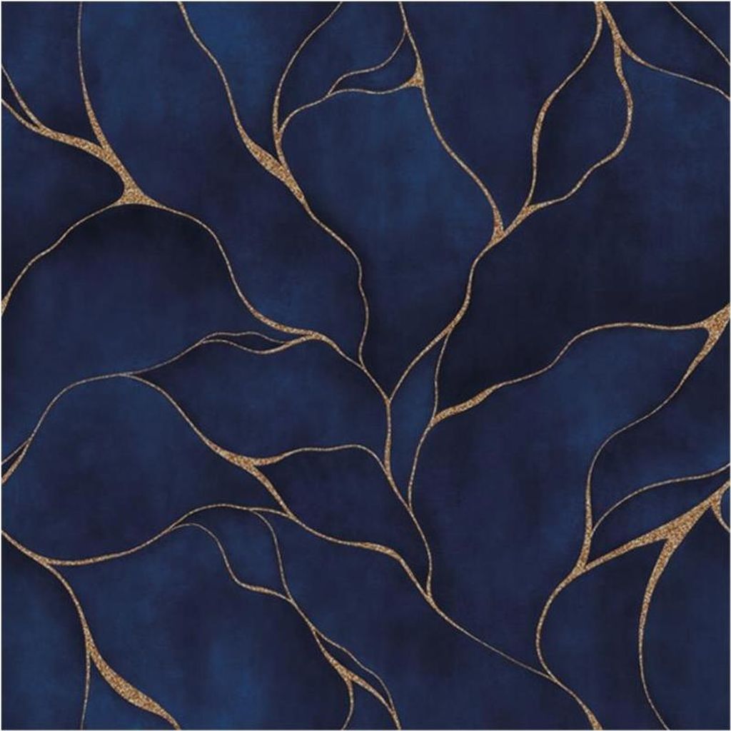 20 servetten, "Blue Marble" met gouden lijnen - Gouden Productafbeelding 