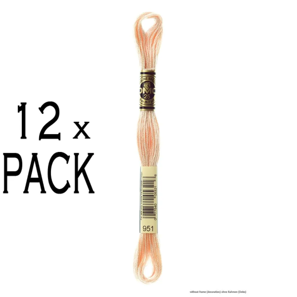 Stock 12 Matassine DMC 951 Filo da Ricamo Cotone 117mc