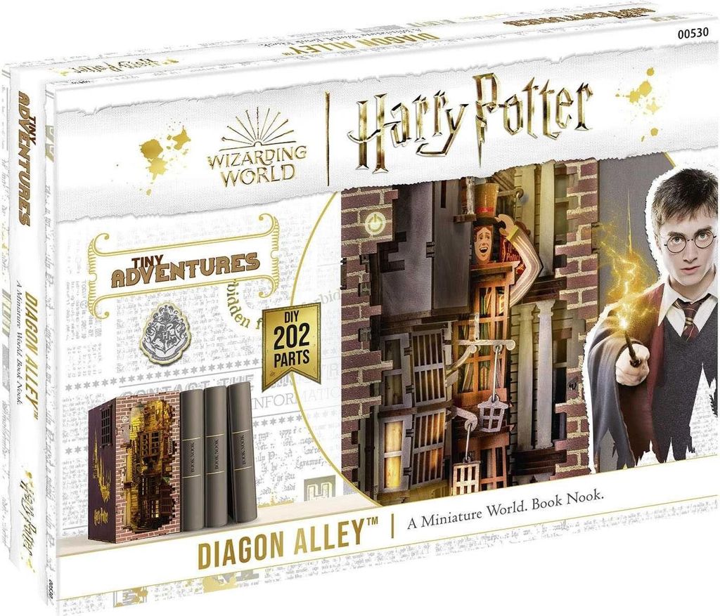 A box for a Harry Potter Diagon Alley miniature world book nook kit.
