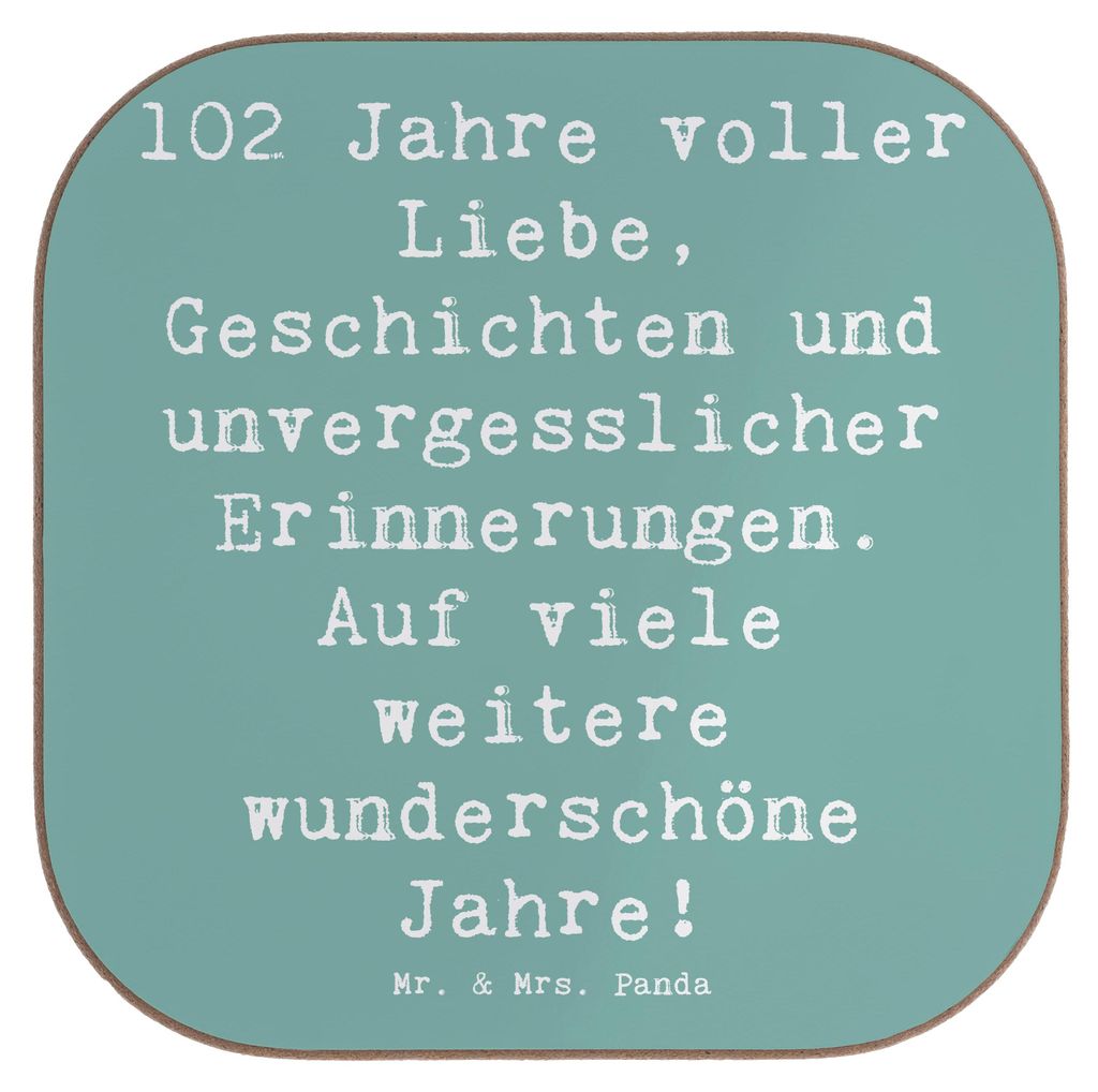 Mr. & Mrs. Panda Untersetzer Tasse Spruch 102. Geburtstag - Produktbild 