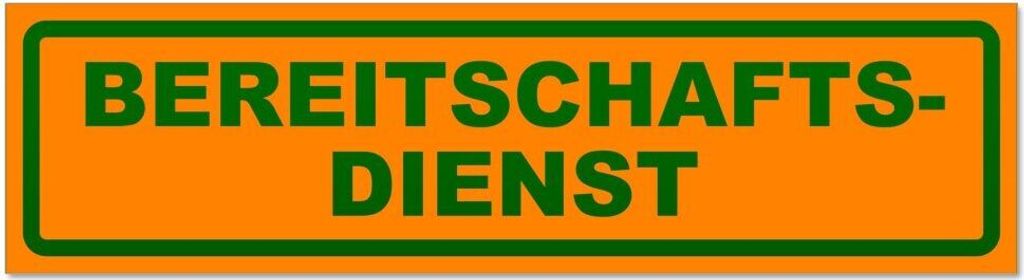 Kiwistar - Autoaufkleber - Orange - Grün - 30 x 8 cm - Bereitschaftsdienst invertiert - Hinweis Aufkleber Sticker für Auto, Kfz, Fahrrad, PKW, LKW