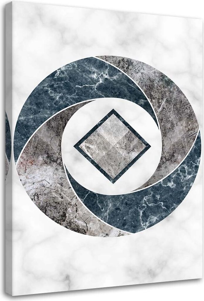 Leinwandbild geometrische abstraktion - marmor 40x60 cm Feeby grau wandbild bereit zum aufhängen