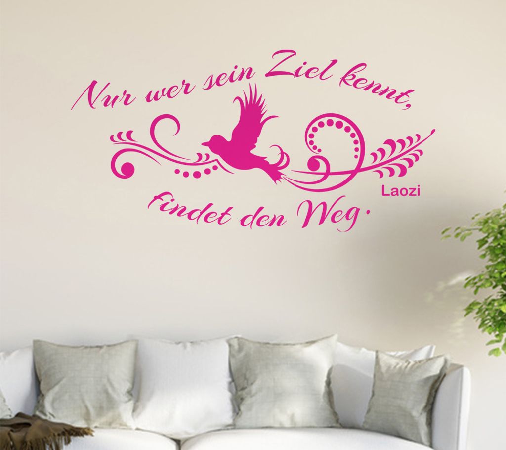 Nur wer sein Ziel kennt ... Wandtattoo in 6 Größen - Wandaufkleber Wall Sticker - Dekoration, Küche, Wohnzimmer, Schlafzimmer, Badezimmer