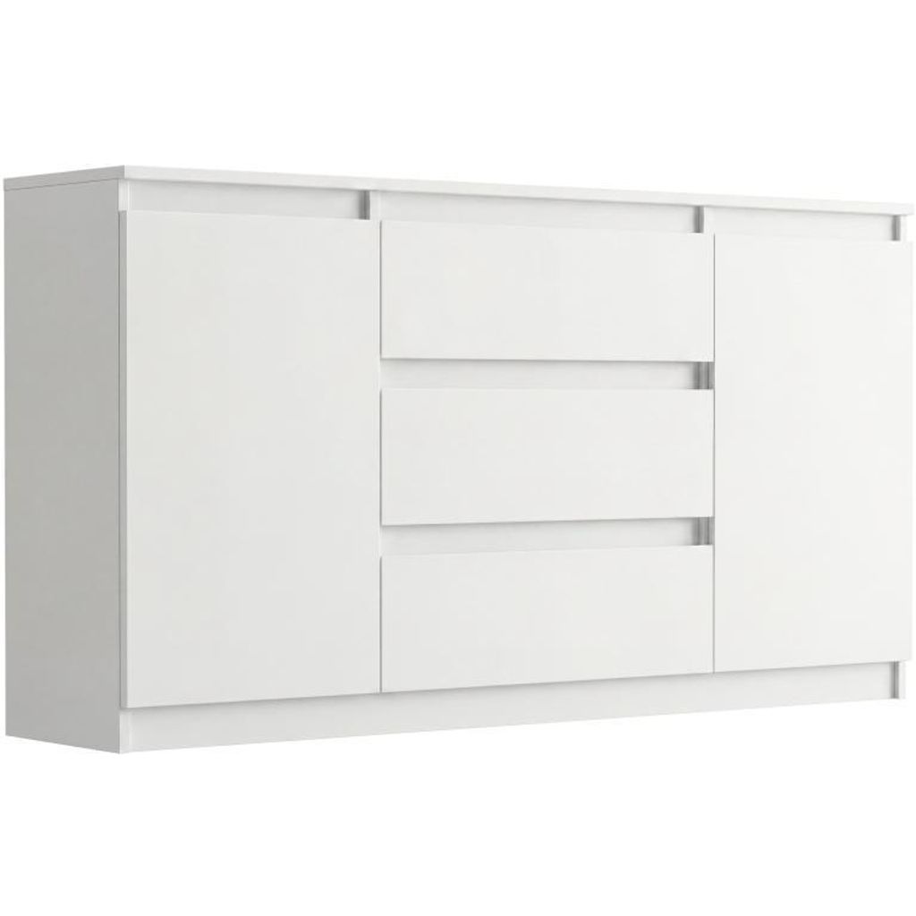 Komoda 140 Szafka 3 Szuflady 2 Półki Biała R-140-S3 Zdjęcie produktu 