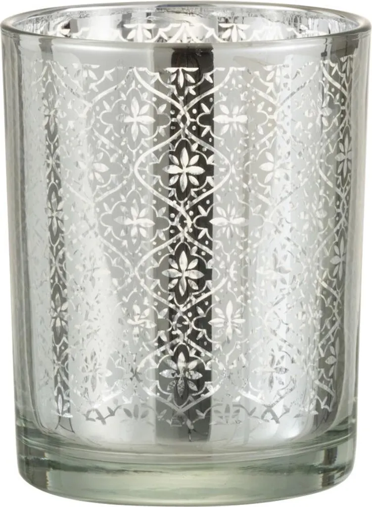Photophore Argent Anti-Éblouissement - Style Oriental Verre 10 cm