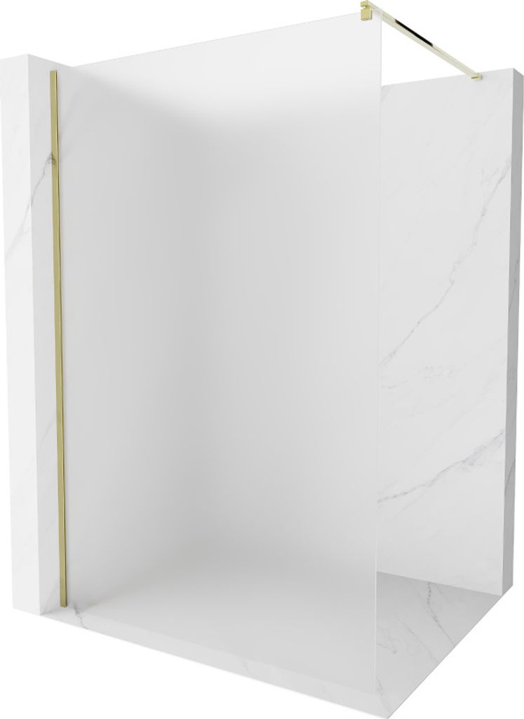 Mexen Kioto Duschwand Walk-in 130 x 200 cm, satiniert 8 mm, gold - 800-130-101-50-30