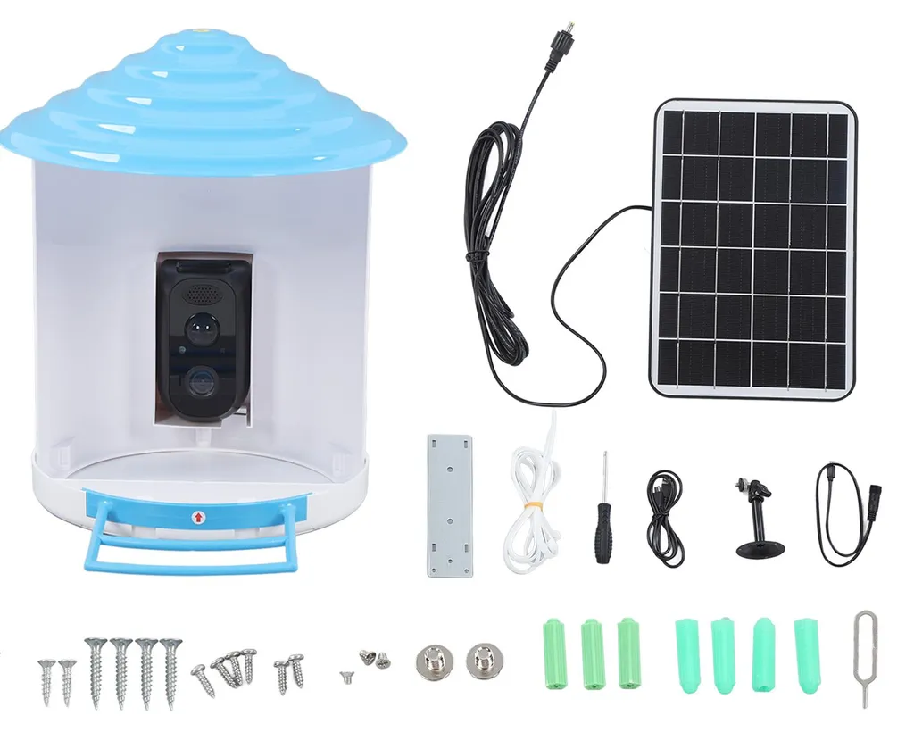 Mangeoire Oiseaux Caméra Solaire Wi-Fi HD 2MP - Observation à Distance