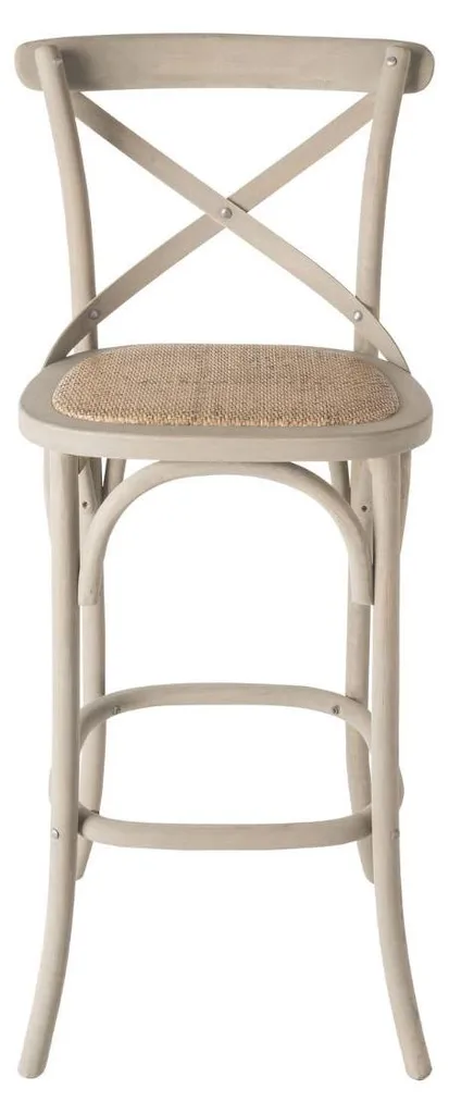 Chaise de bar stable bois massif et cannage L50 cm confort durable