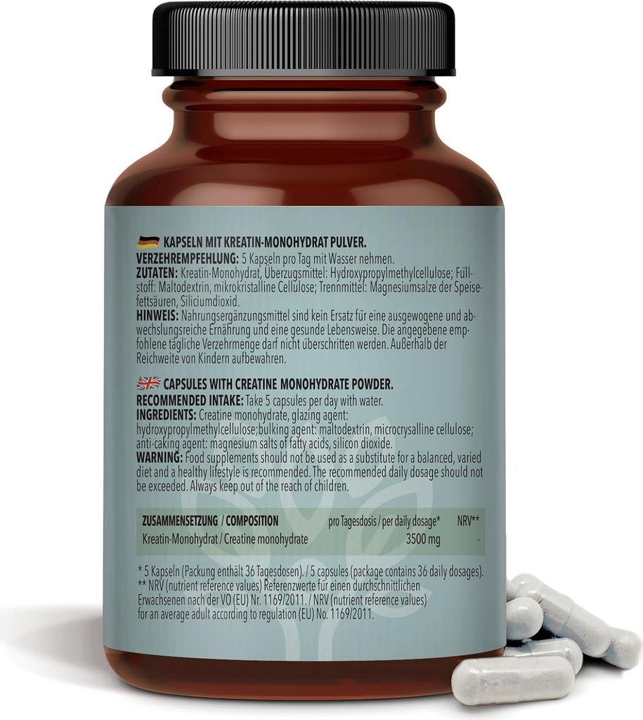 BODYLAB Kreatin Monohydrat - 180 Kapseln