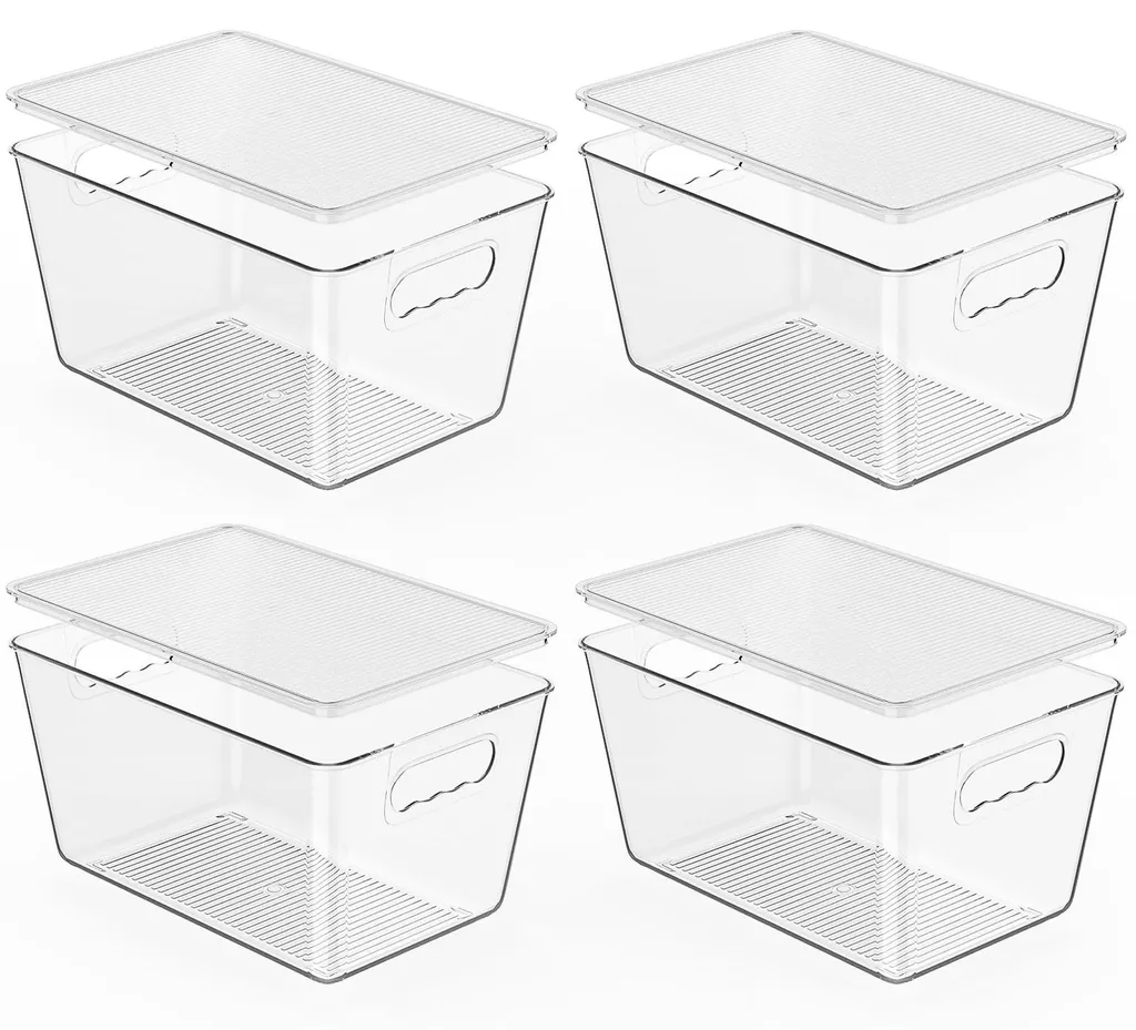 Rangement Cuisine : 4 Boîtes Transparentes pour Frigo et Placard