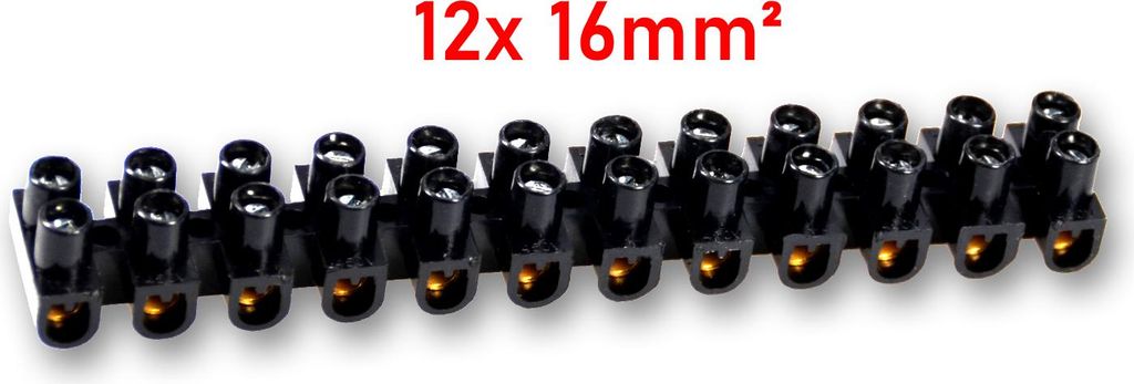 Lüsterklemme, 12-fach, Schwarz, 380V, 16mm