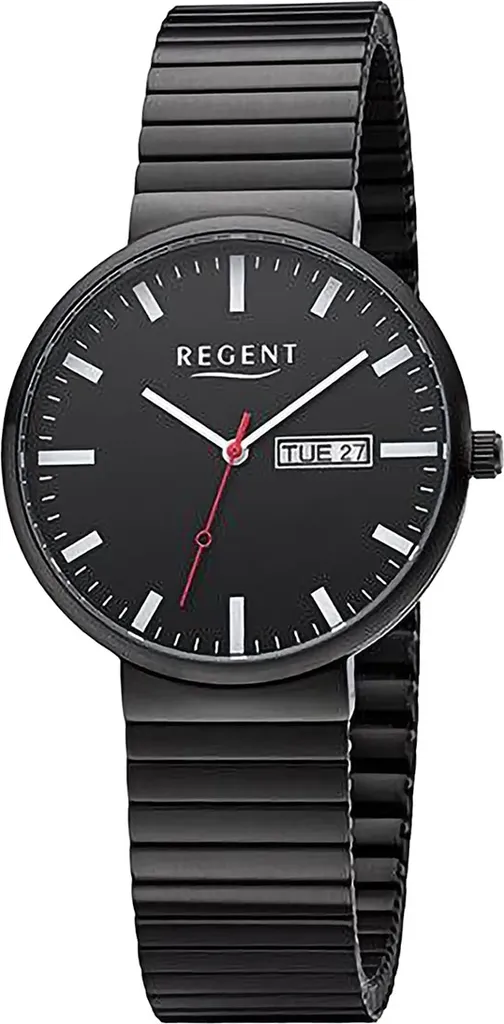 Montre de Bureau pour Homme Regent D2URF1355 en Acier Noir et Argent