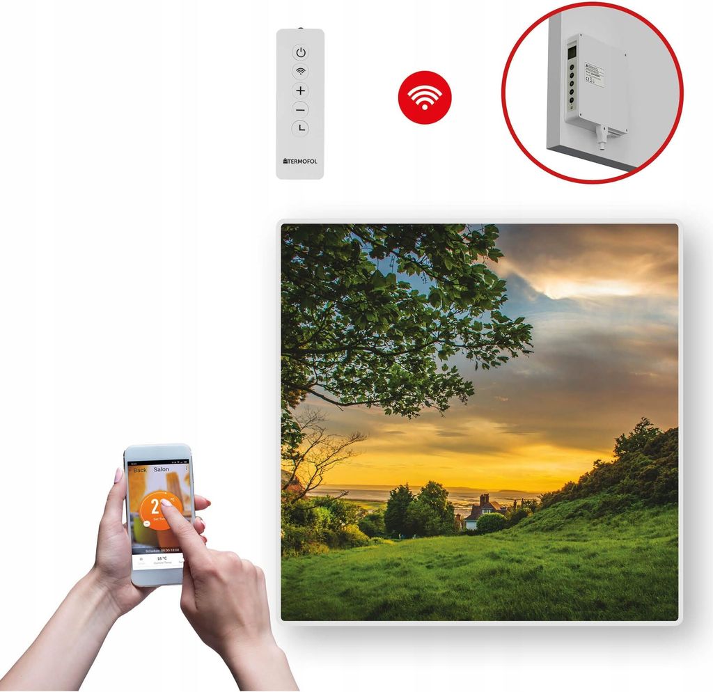 Termofol TF-SWT Infrarot Wandheizung - Wandheizung Elektrisch - Sonnenuntergang - 350W - 60x60 cm