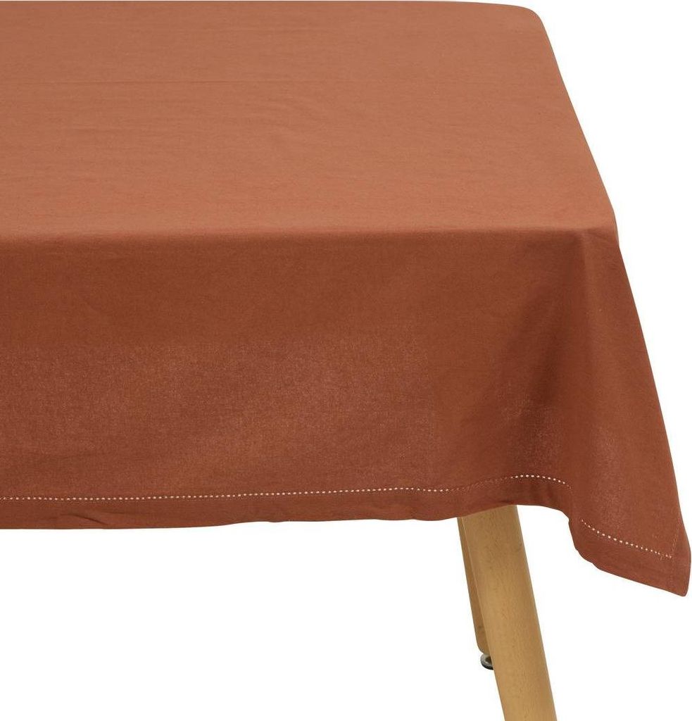 Tischdecke jane 240x140cm terracotta aus baumwolle - Atmosphera créateur d'intérieur