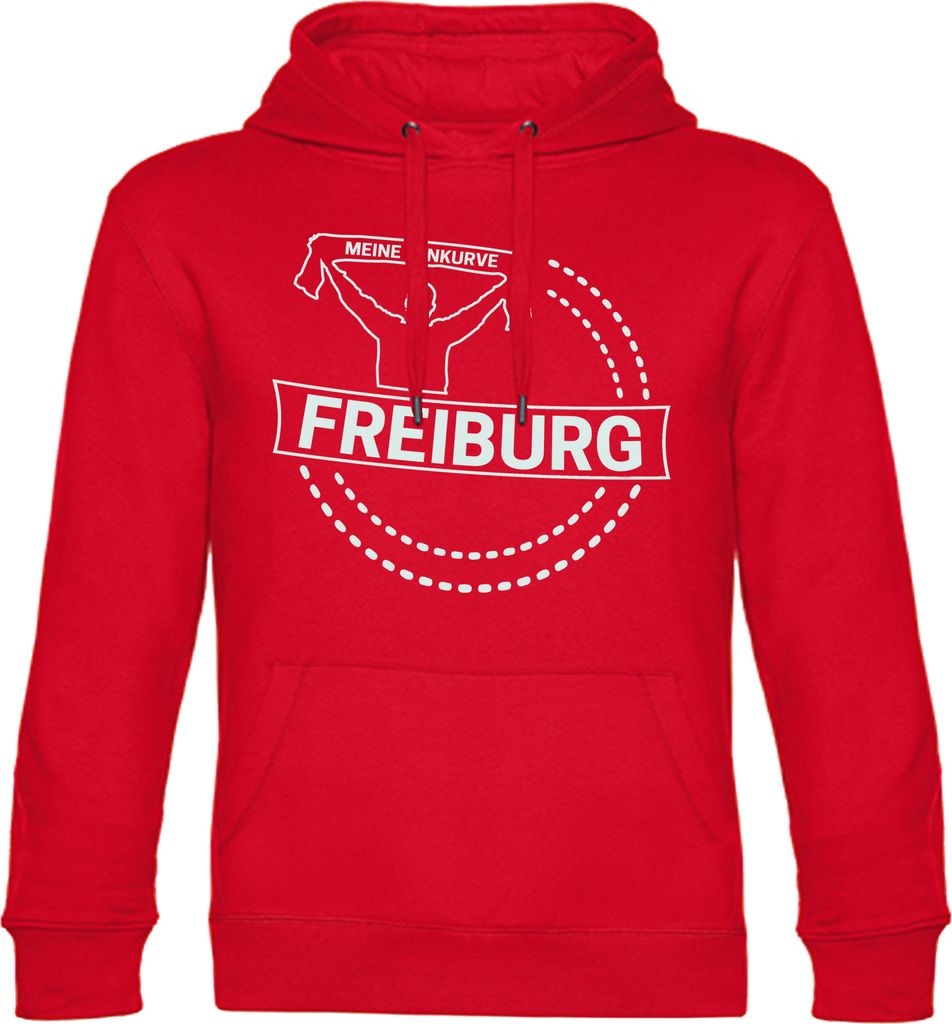 multifanshop Kapuzen Sweatshirt - Freiburg - Meine Fankurve, rot, Größe S