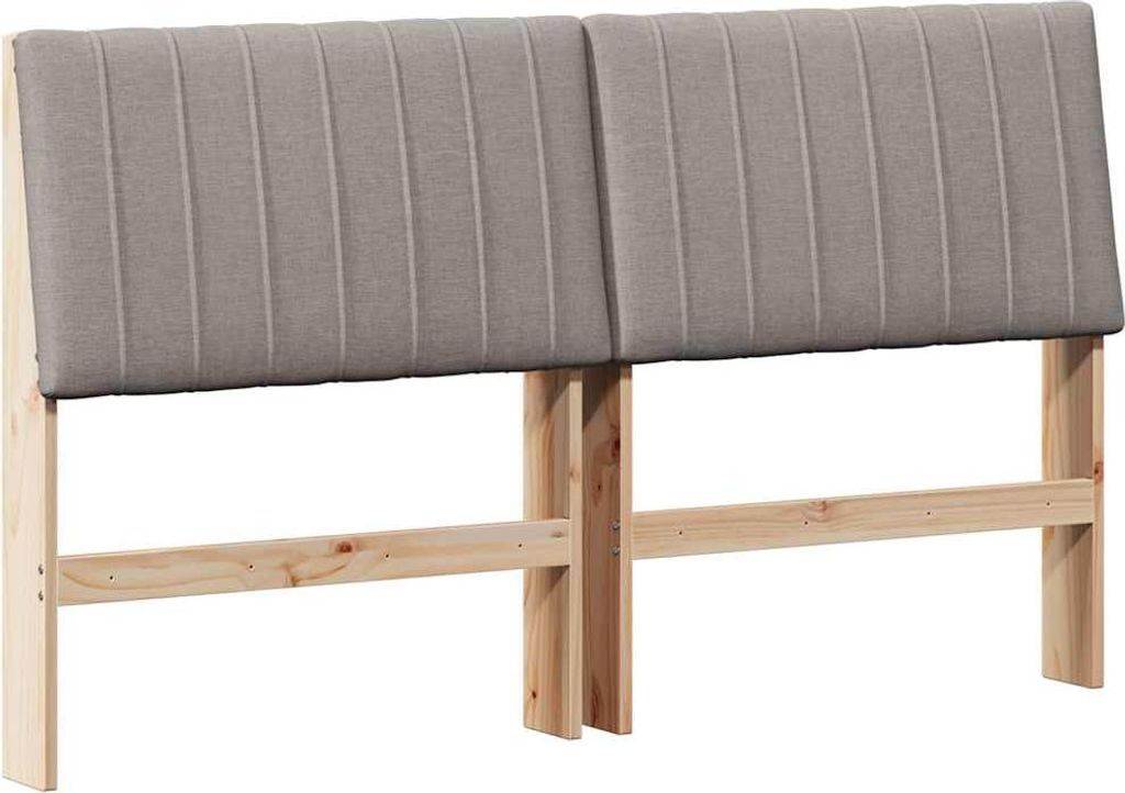 vidaXL Gepolstertes Kopfteil Taupe 150 cm Massives Kiefernholz