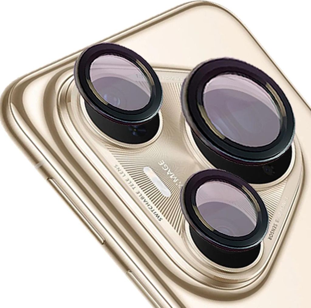 Glas für die Kamera mit Applikator für Huawei Pura 80 Ultra, Bizon Glass Snap Lens, 1 Set, Schwarzer Rahmen