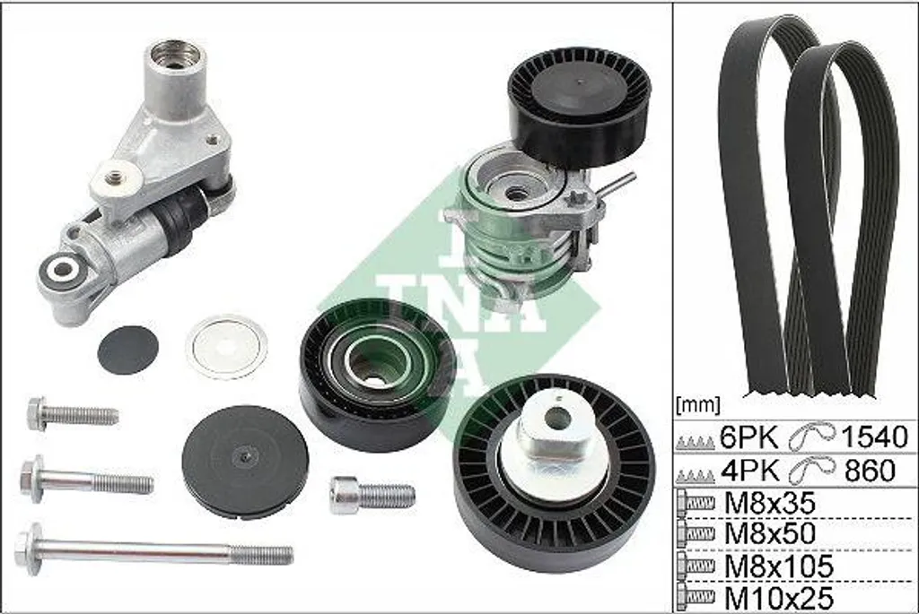 Maintenance BMW E46 E39 X5 : Kit Courroies INA 529005310 OEM 1437475